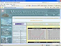Exemple d'un page web créée avec le logiciel WeatherLink Windows pour station météorologique Vantage Pro 2.
